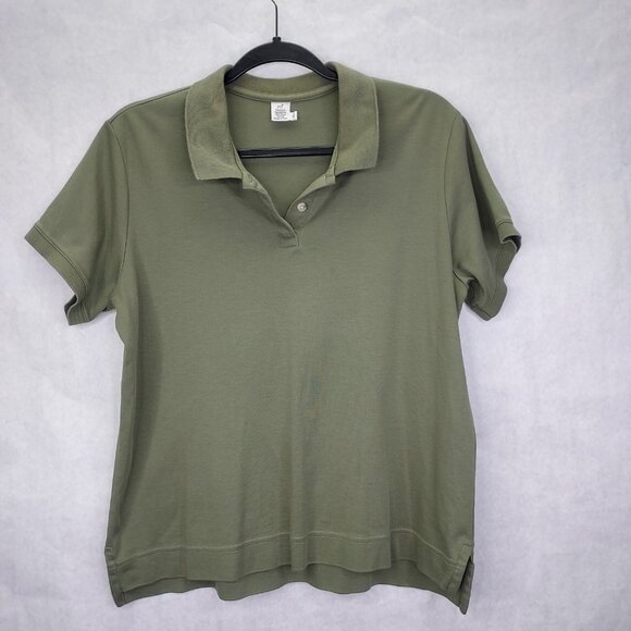 Peruvian Connection Polo Shirt Women's Large Short Sleeve 100% Pima Cotton Green - Picture 1 of 11